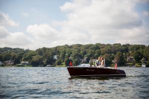 wedding couple on the boat
