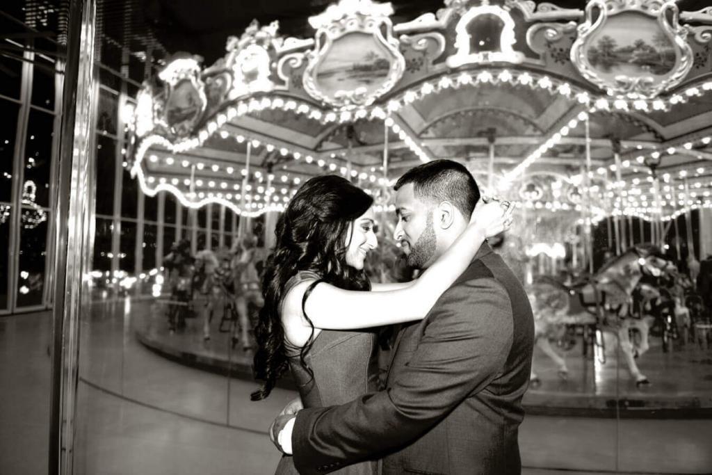 indian couple in the amusement park