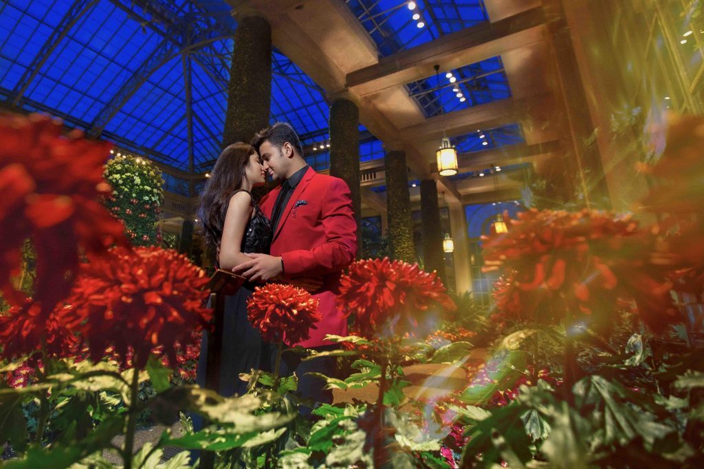 loving couple in the greenhouse