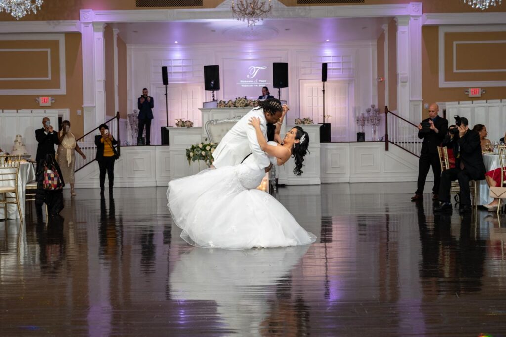 bride and groom dancing at The Hamilton Manor, Hamilton Township, NJ