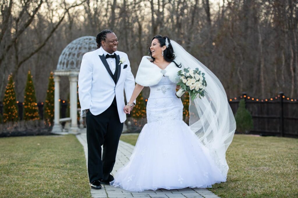 groom and bride at The Hamilton Manor, Hamilton Township, NJ