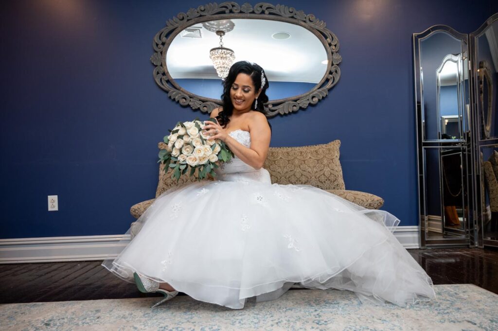 happy bride at The Hamilton Manor, Hamilton Township, NJ