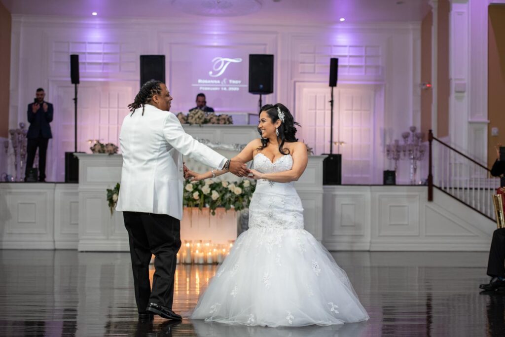 Newlyweds dancing at The Hamilton Manor, Hamilton Township, NJ