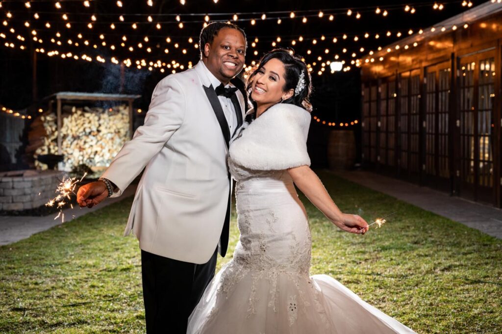 bride and groom at The Hamilton Manor, Hamilton Township
