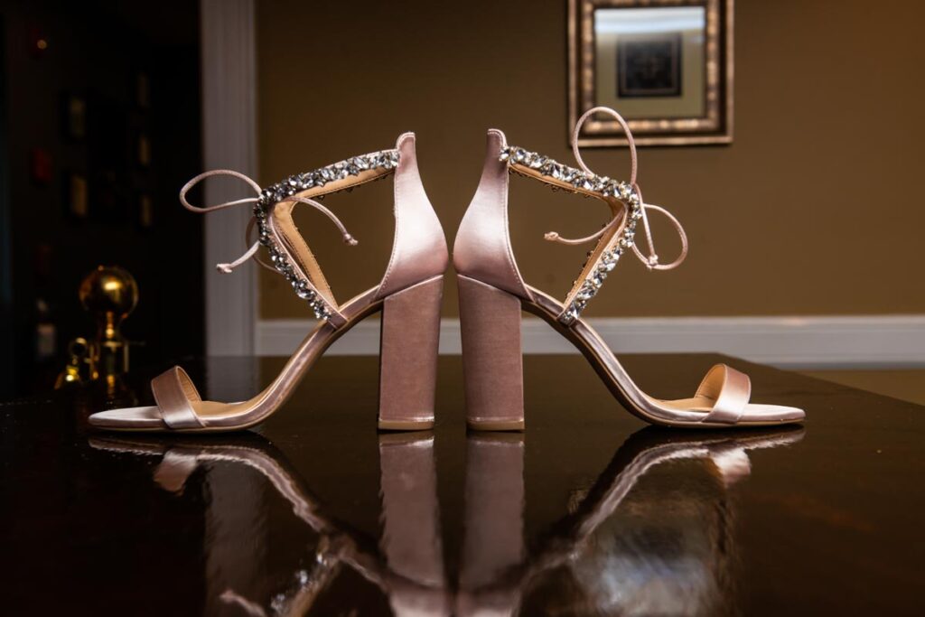 bride's shoes - The Hamilton Manor, Hamilton Township