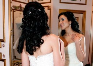 bride getting ready at Crystal Plaza, Livingston, NJ