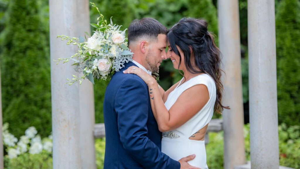 bride & groom at The Hamilton Manor