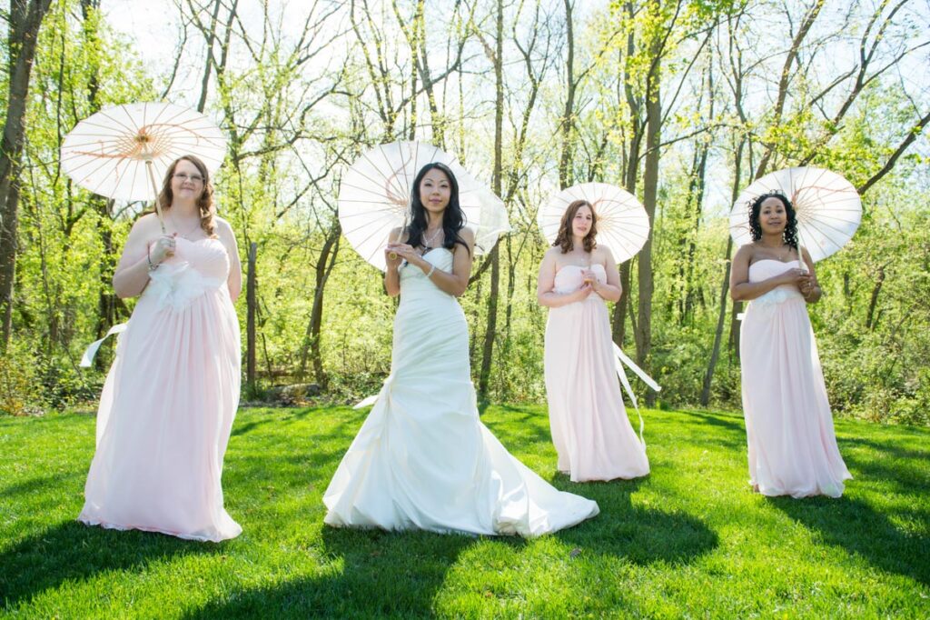 bride with guests at The Hamilton Manor