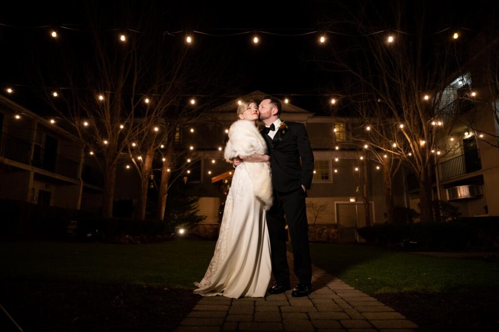 groom and bride at Olde Mill Inn, Basking Ridge, New Jersey