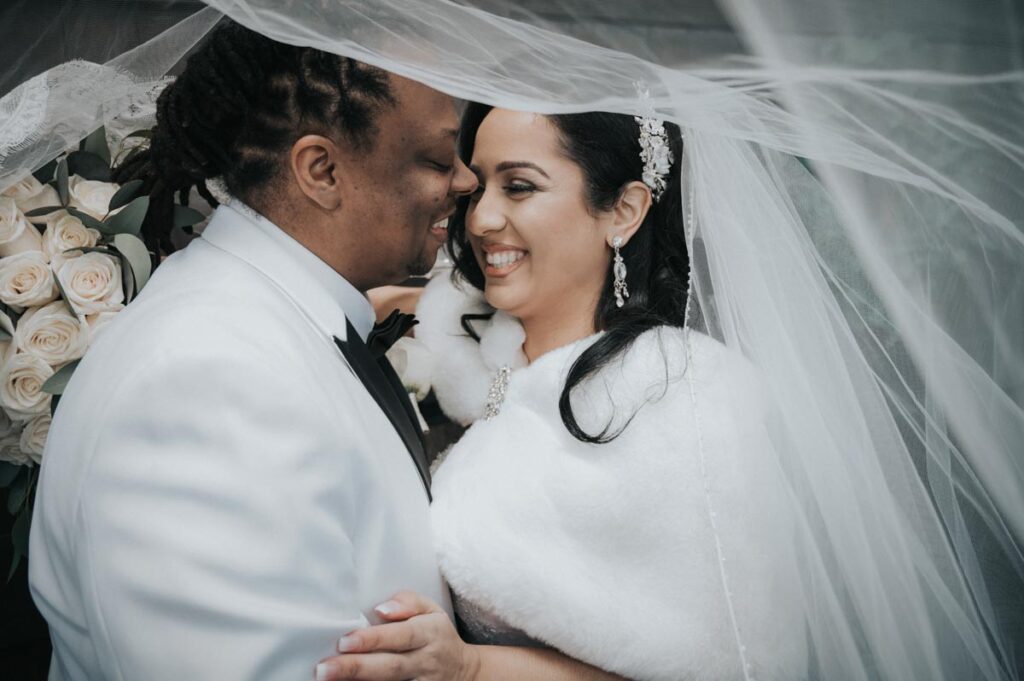 Marriage couple smiling at The Hamilton Manor, Hamilton Township, New Jersey