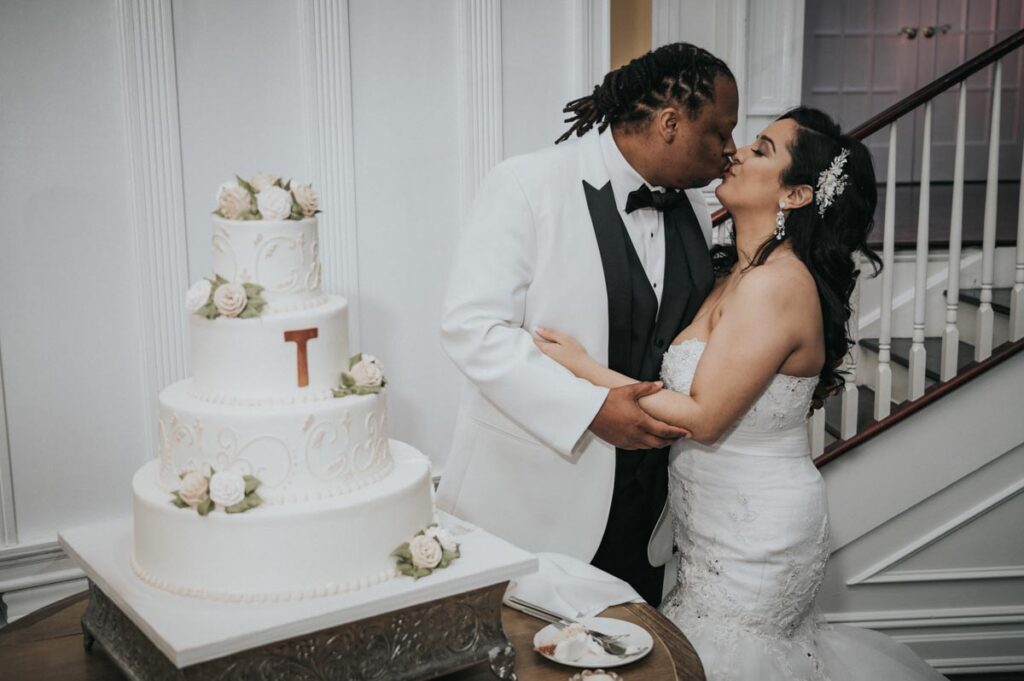 bride & groom kissing - The Hamilton Manor, Hamilton Township, NJ