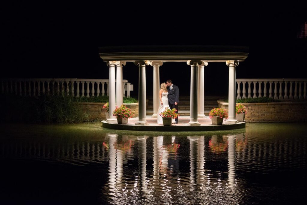 night photoshoot of bride & groom at The Ashford Estate, Allentown, NJ