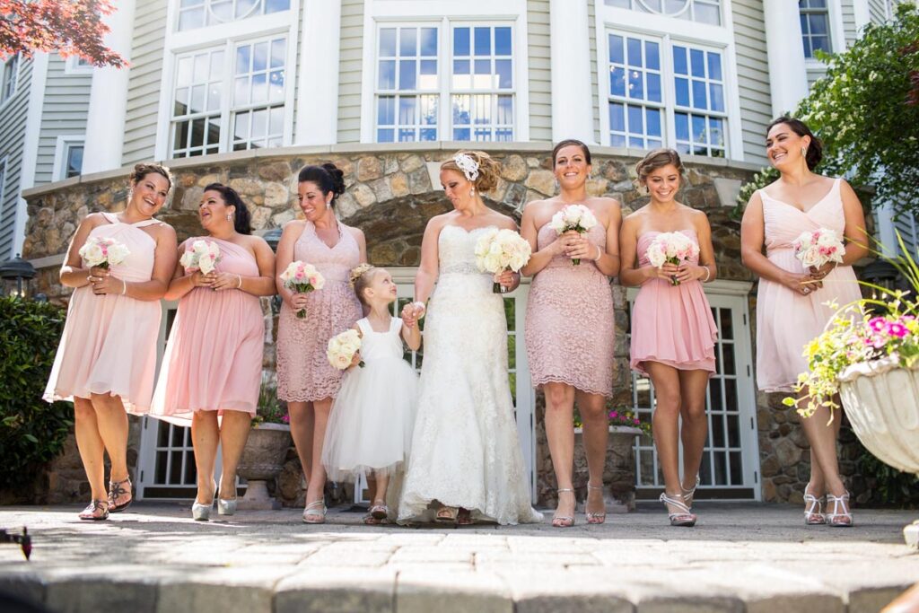 bride with her guests at Olde Mill Inn, Basking Ridge, NJ
