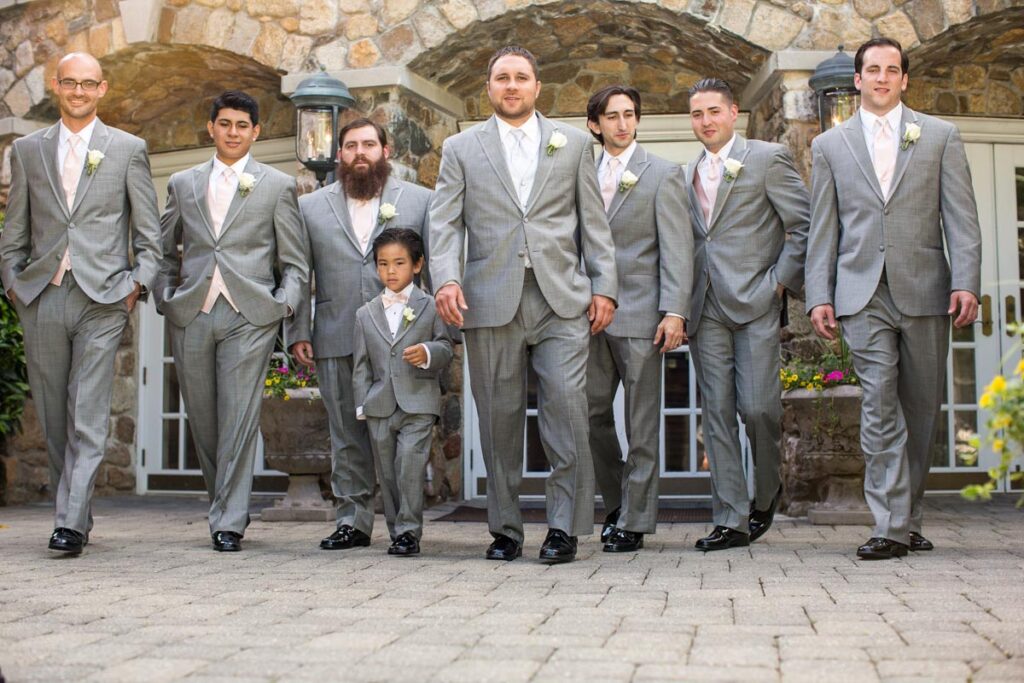groom with his guests at Olde Mill Inn, Basking Ridge, New Jersey