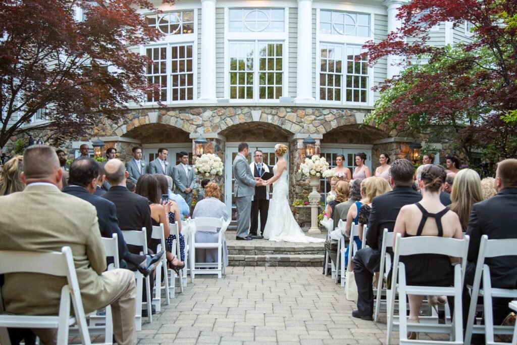 Wedding couple at Olde Mill Inn, Basking Ridge, New Jersey