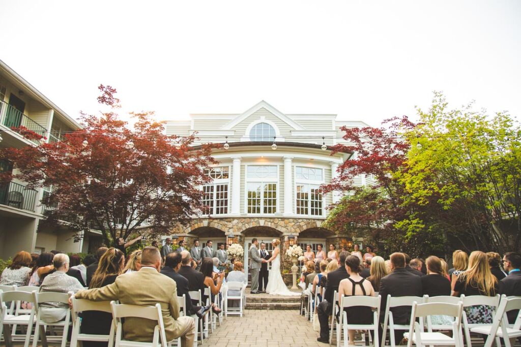 Marriage couple at Olde Mill Inn, Basking Ridge, NJ