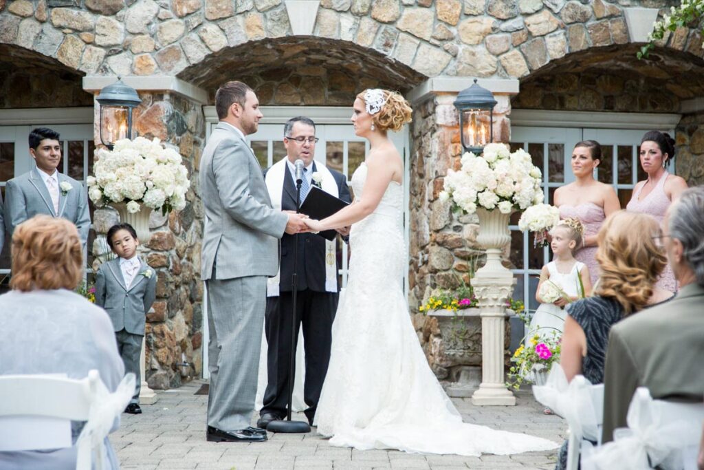 Marriage couple at Olde Mill Inn, Basking Ridge, New Jersey