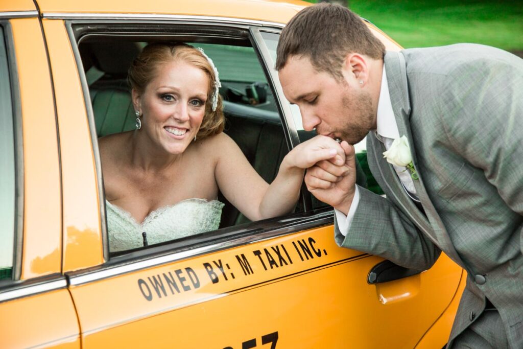 groom and bride at Olde Mill Inn, Basking Ridge