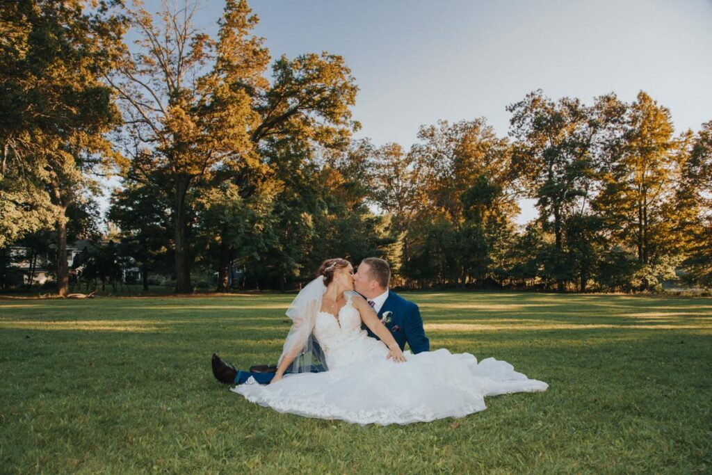 Bride and groom together at The Estate at Farrington Lake, East Brunswick
