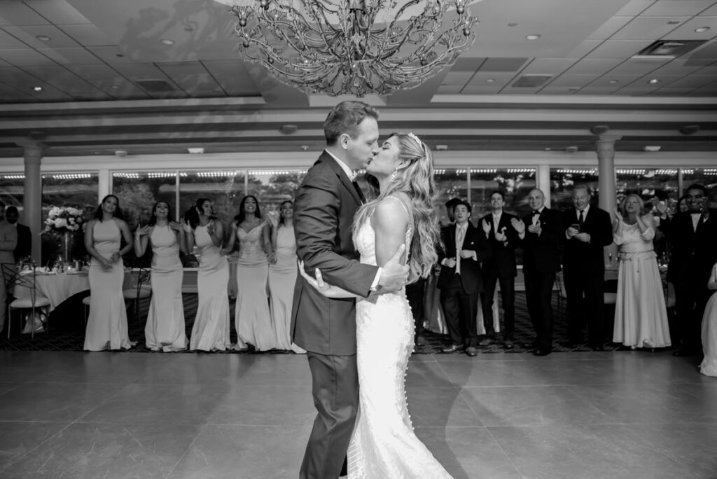 bnw picture of happy newlyweds in East Brunswick, NJ