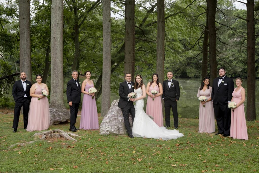 newlyweds with guests at The Estate at Farrington Lake, East Brunswick, NJ