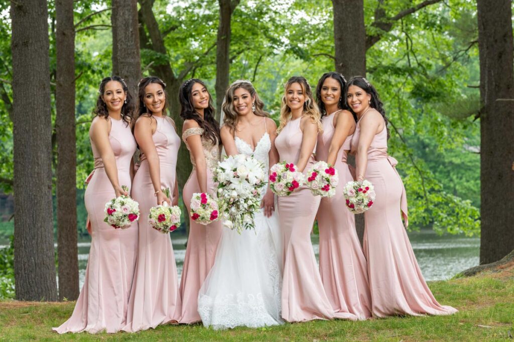 bride with her guests in a park, East Brunswick, NJ