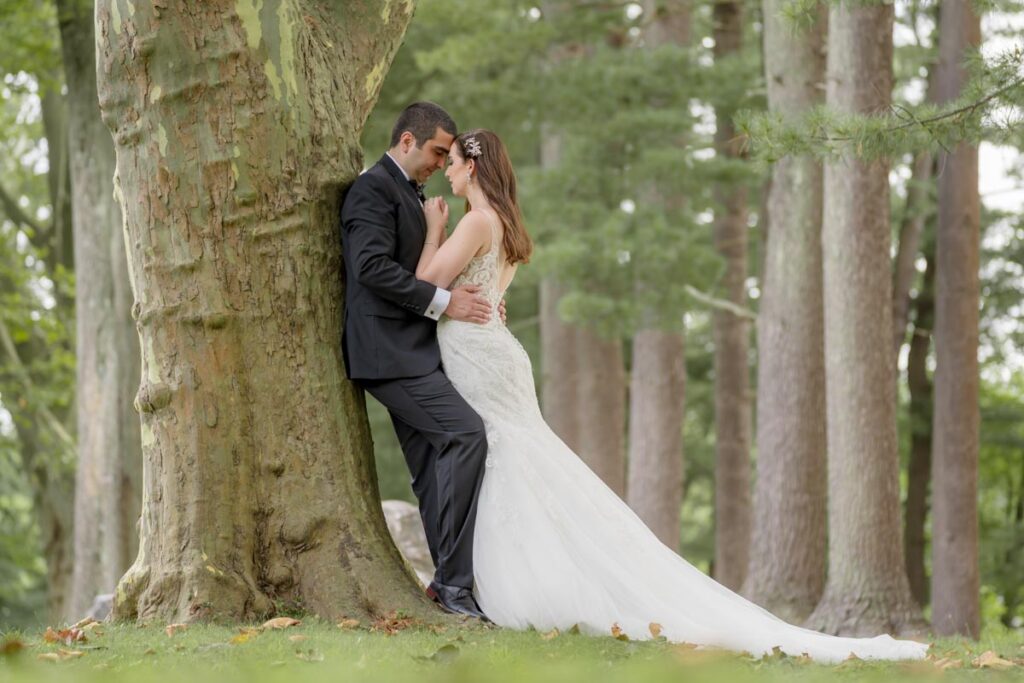 Bride and groom together at The Estate at Farrington Lake, East Brunswick, New Jersey