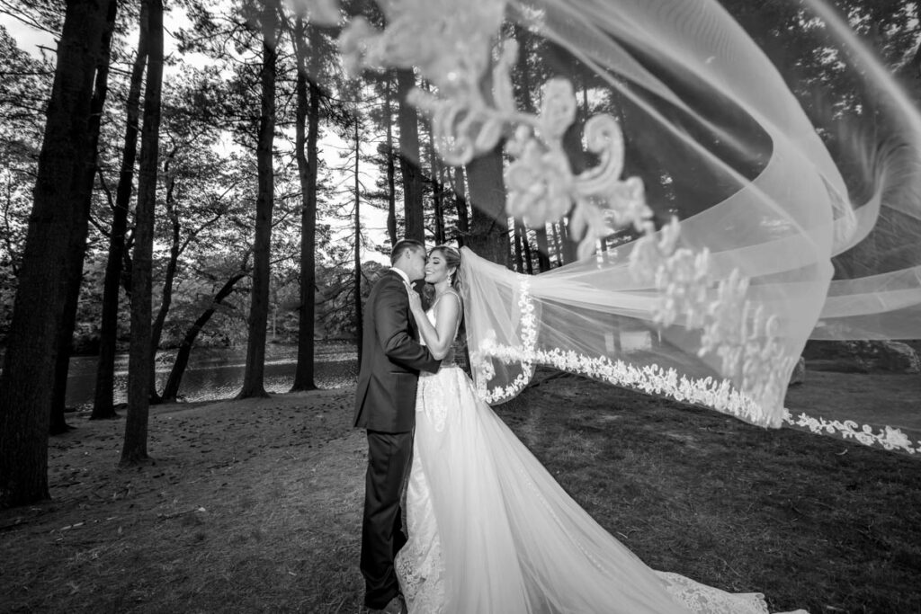 b&w picture of wedding couple East Brunswick, NJ