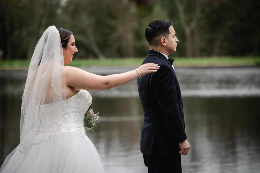 bride & groom at The Mill Lakeside Manor, Spring Lake, NJ