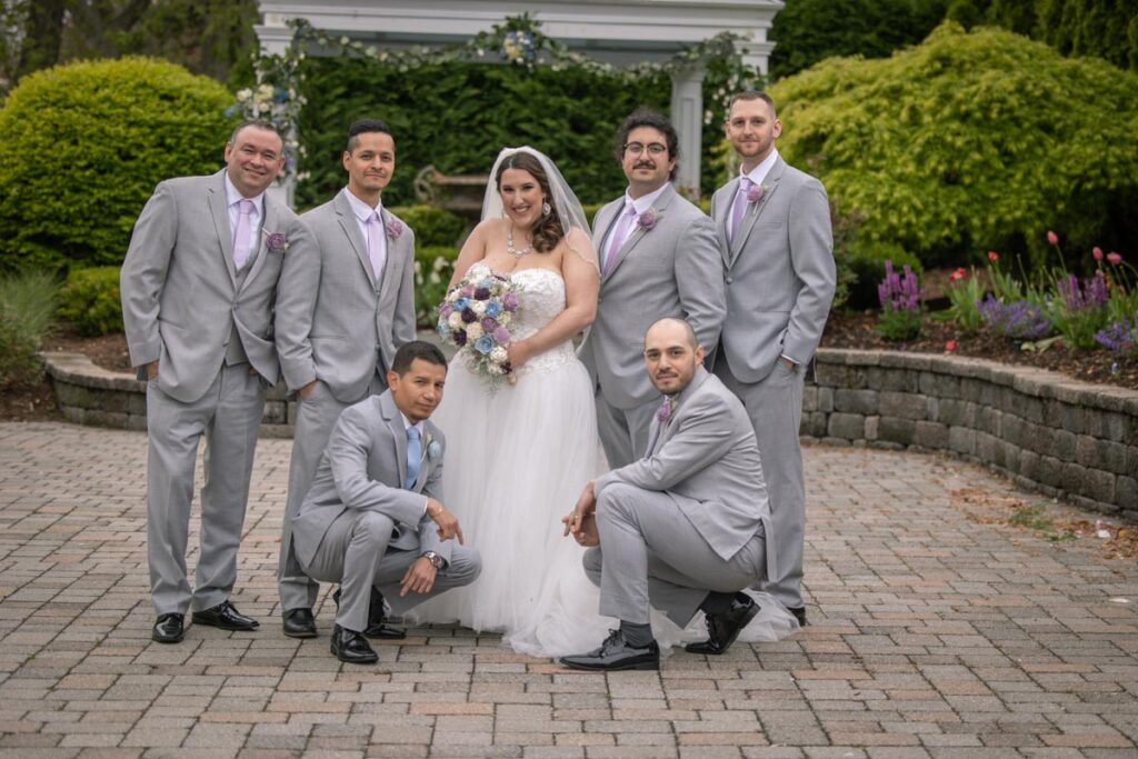 bride with groom's guests at The Mill Lakeside Manor, Spring Lake, New Jersey