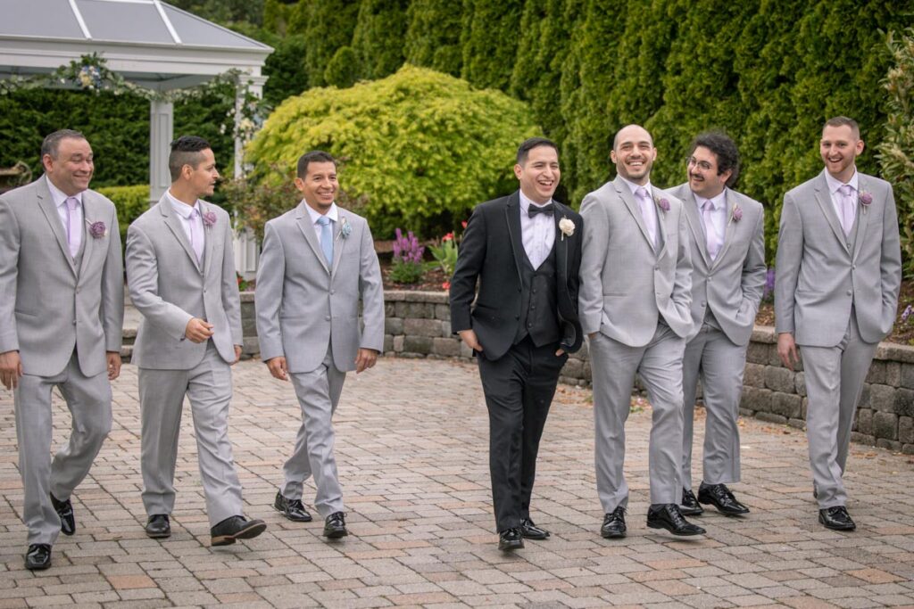groom with his friends at The Mill Lakeside Manor, Spring Lake, New Jersey