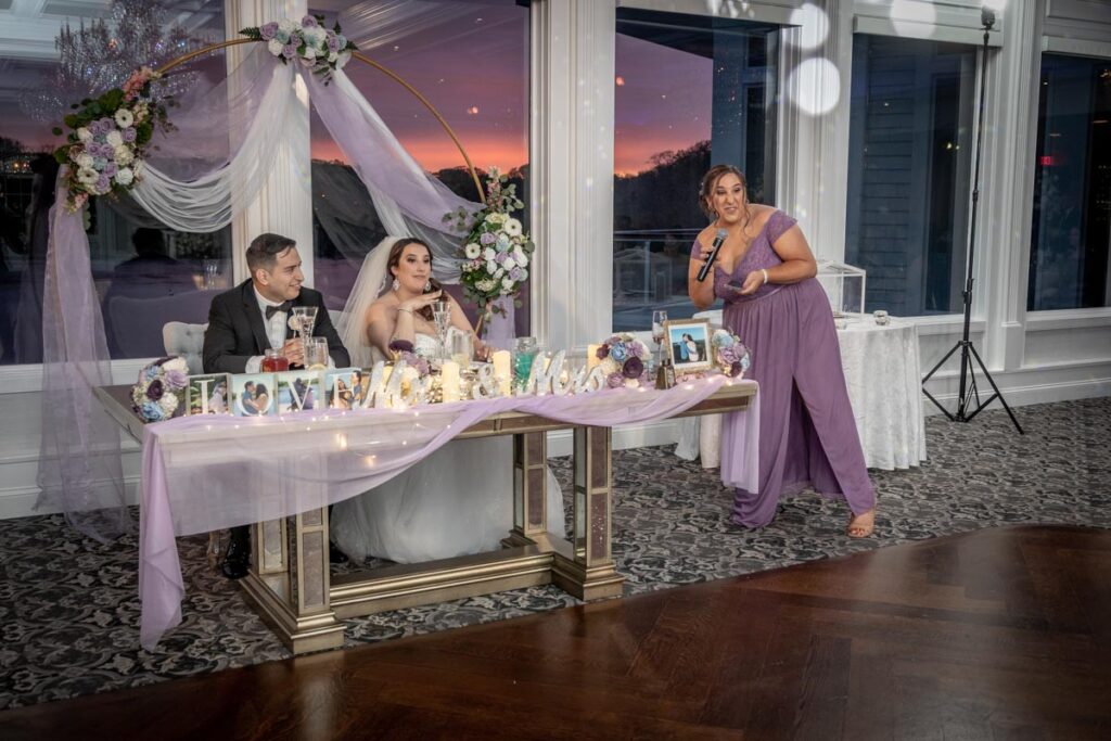 Couple with wedding toastmaster - The Mill Lakeside Manor, Spring Lake, NJ
