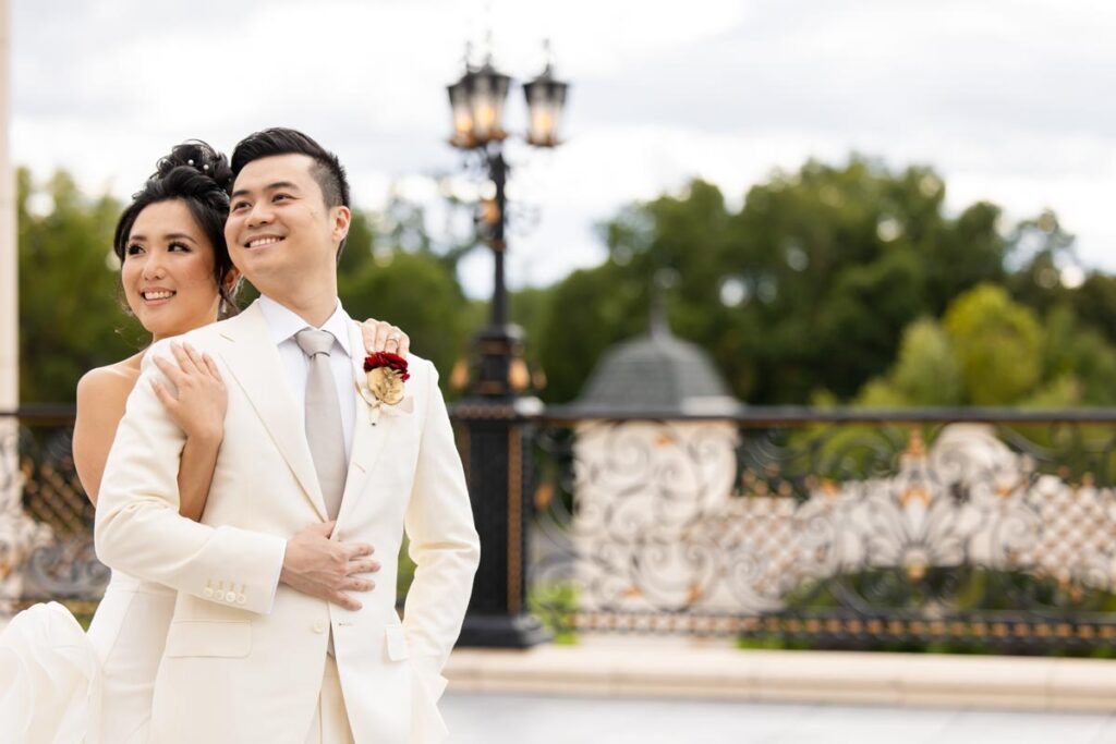 bride and groom at The Legacy Castle, Pompton Plains, New Jersey