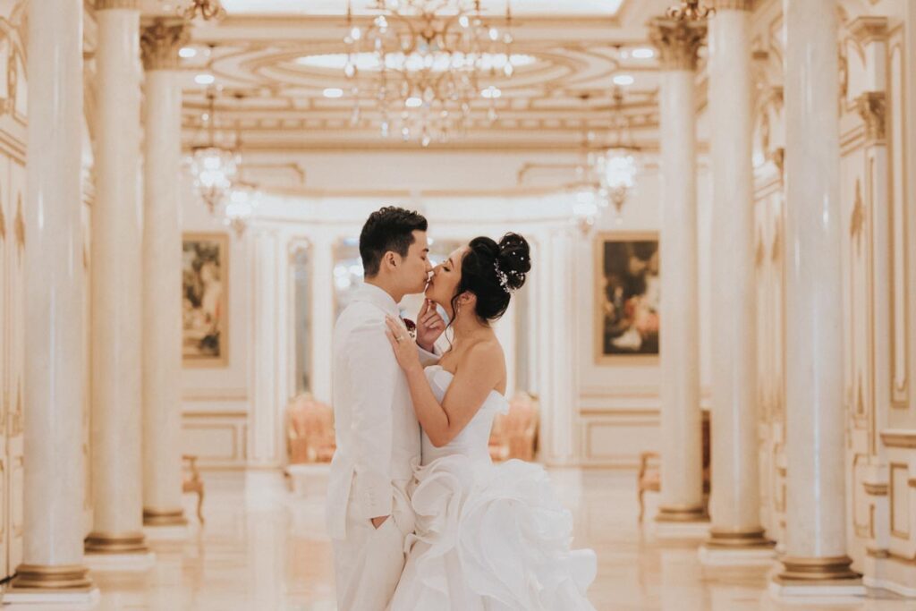 bride & groom at The Legacy Castle, Pompton Plains, New Jersey
