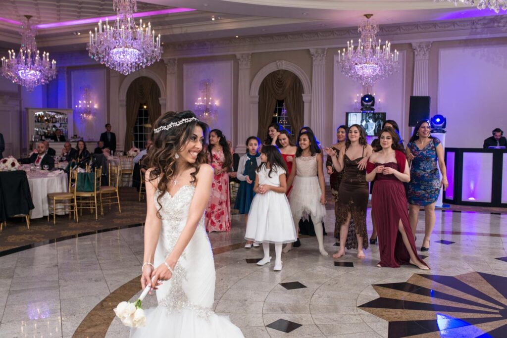 happy bride with her guests at Rockleigh Country Club, Rockleigh, NJ