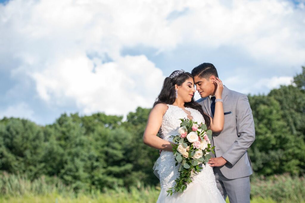 happy wedding couple at Perona Farms, NJ
