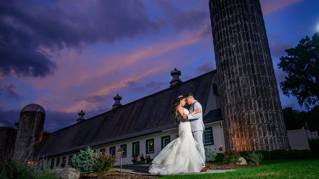 happy newlyweds at Perona Farms, NJ