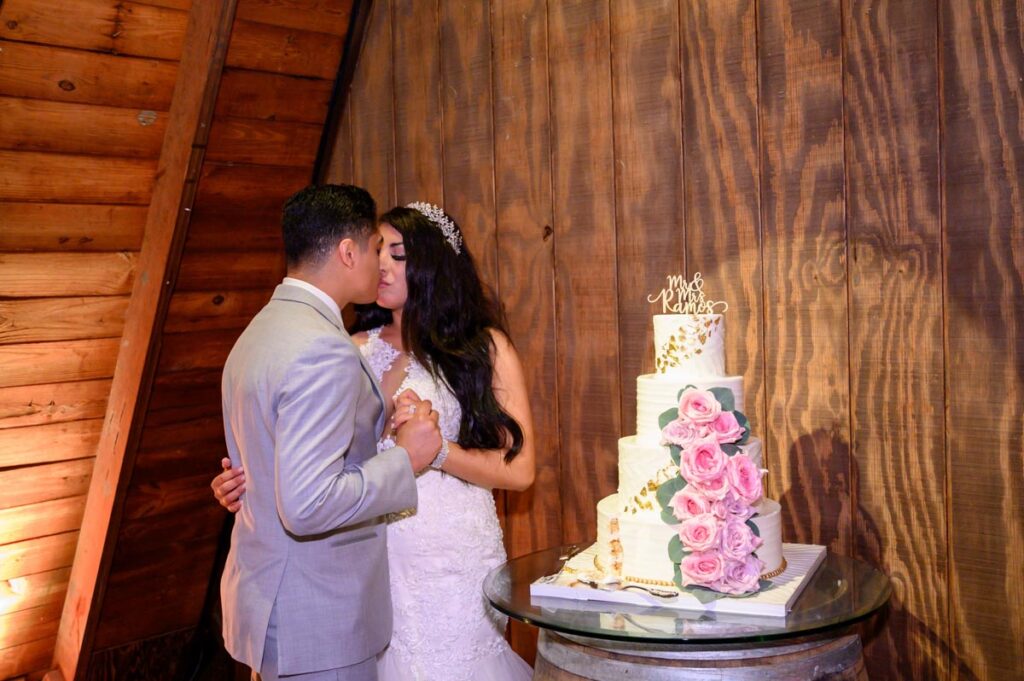 happy newlyweds at Perona Farms