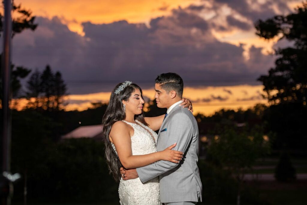 happy bride and groom at Perona Farms
