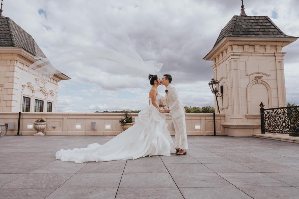 groom and bride at The Legacy Castle, Pompton Plains, NJ