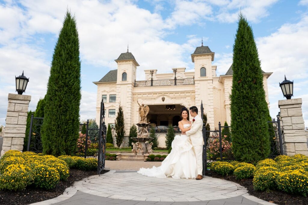 groom & bride at The Legacy Castle, Pompton Plains