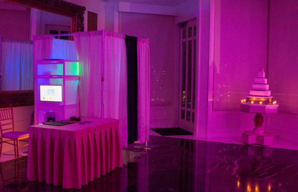 room with photo booth