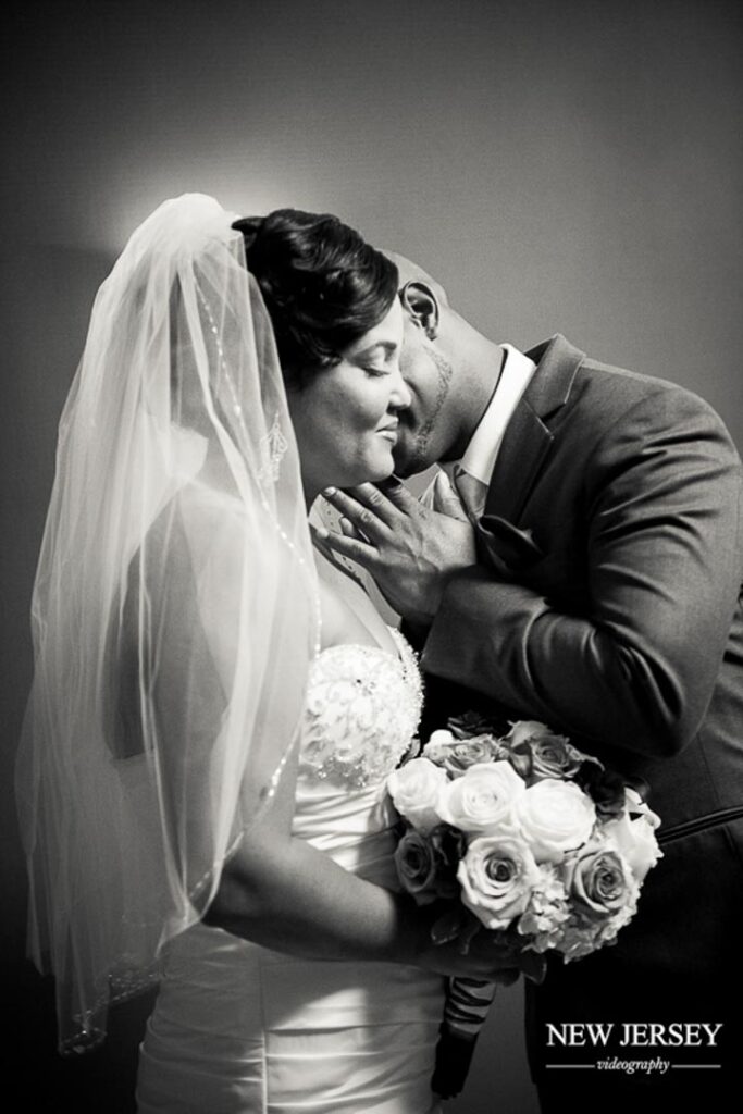 bw photo of bride & groom at The Ashford Estate, Allentown