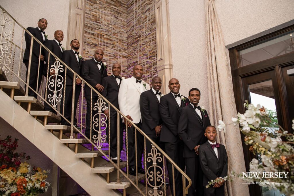 groom with his guests at The Royal Manor, Garfield