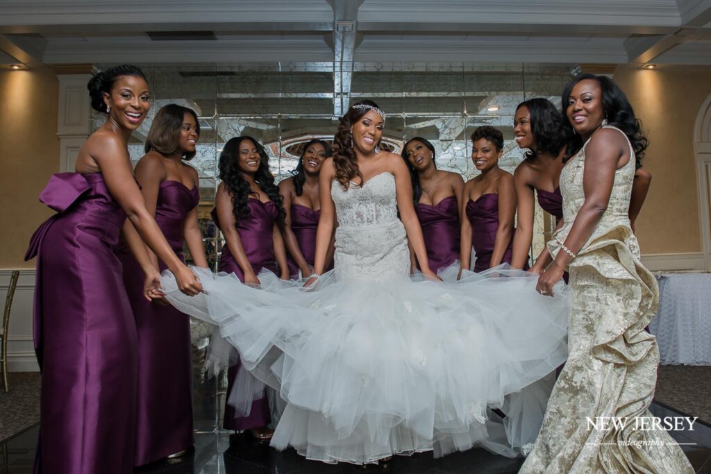 happy bride with her guests at The Royal Manor, Garfield, NJ