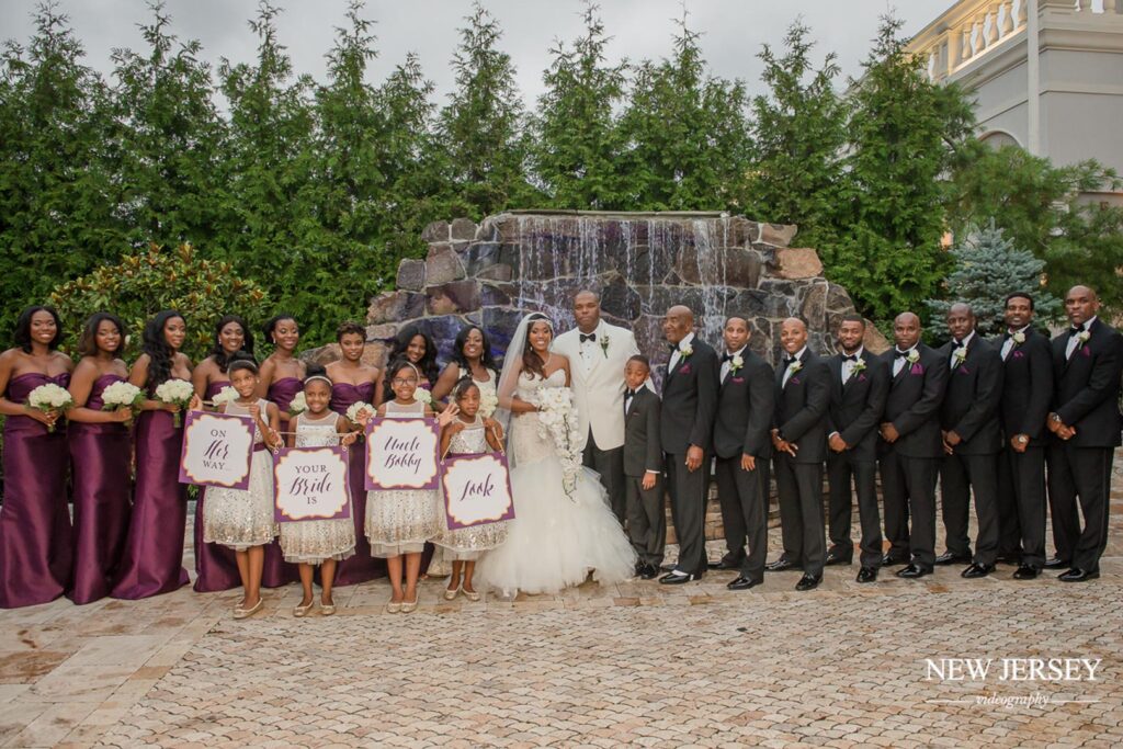 groom and bride with guests at The Royal Manor, Garfield, NJ