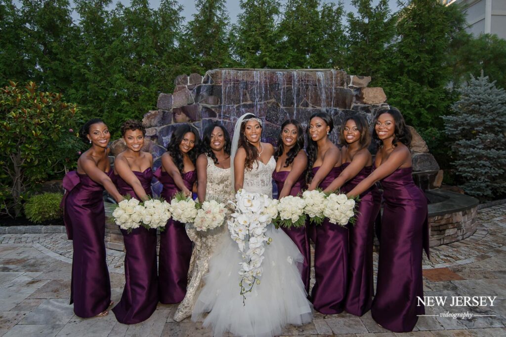 happy bride with guests at The Royal Manor, Garfield, NJ