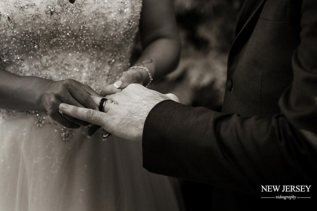 bw photo of a Marriage couple at The Royal Manor, Garfield