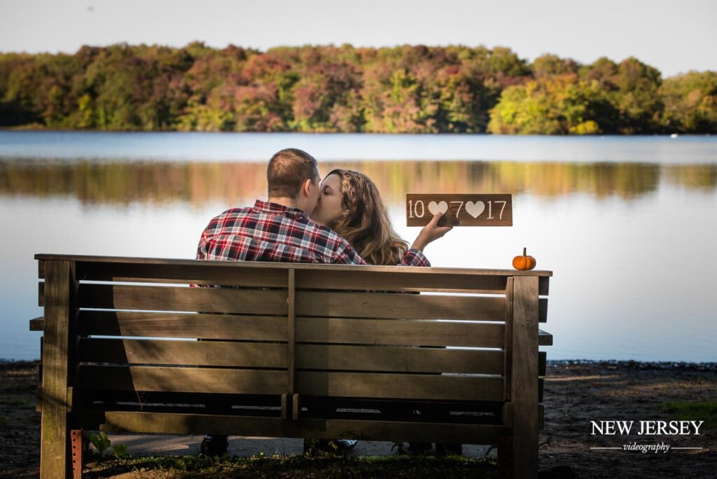 Engagement Photo in New Jersey - Kissing Couple