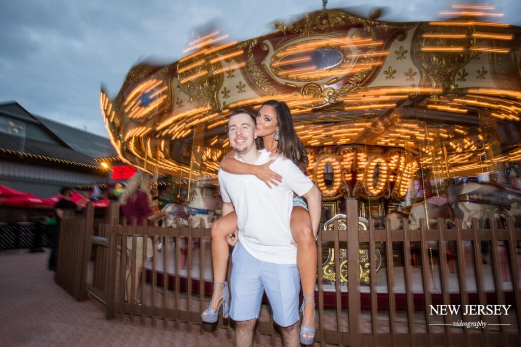 engagement photoshoot in the amusement park